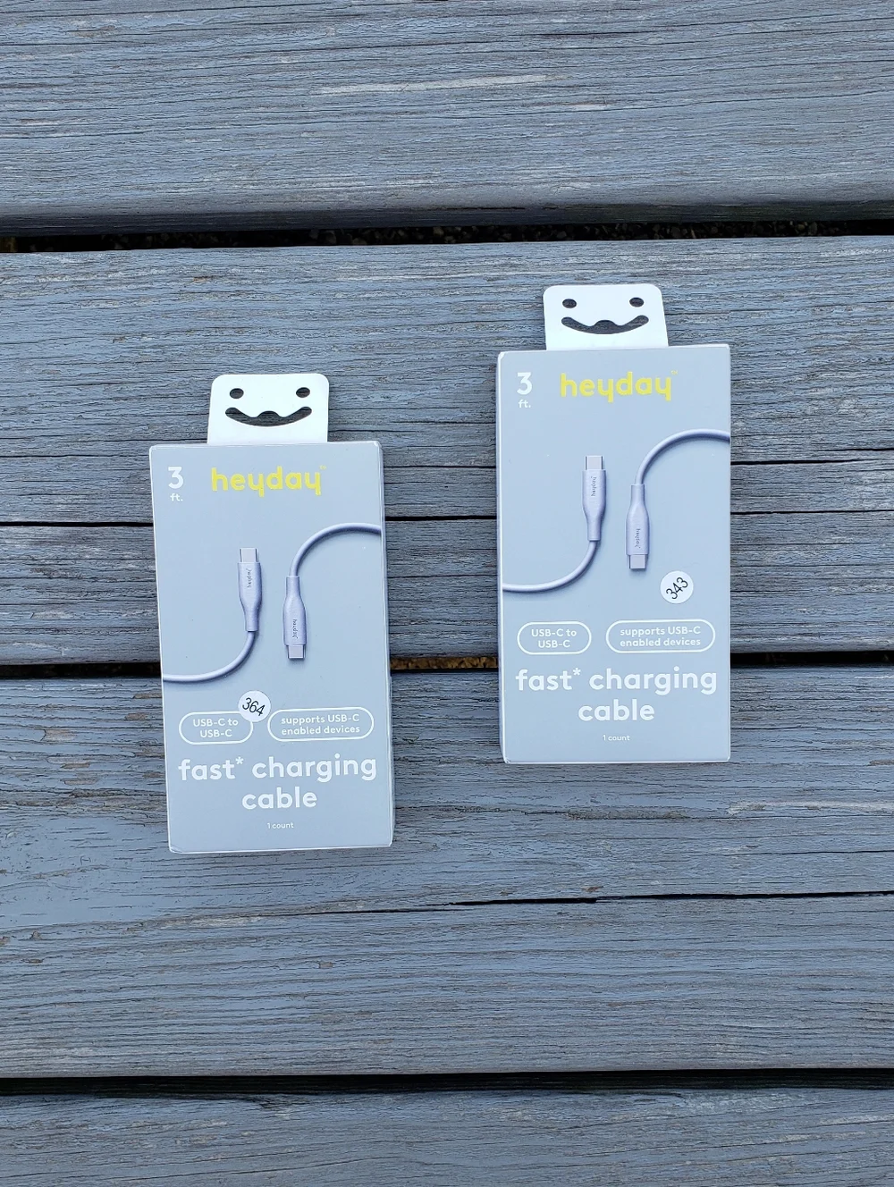 Heyday Lavender 3' USB-C to USB-C Chargng Cable - 2pk